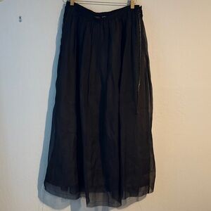 Women's Black Sheer Maxi Skirt - Lightweight Flowing Style